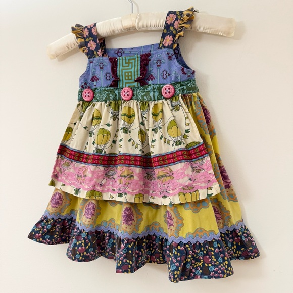Matilda Jane Paint By Numbers Lace Apron Dress Colorful Mixed Print, Size 18m - Picture 5 of 14